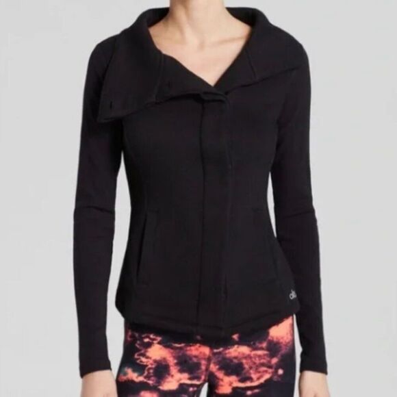 Alo Yoga- Black Asymmetrical Harbor Jacket Size Small - Picture 1 of 7